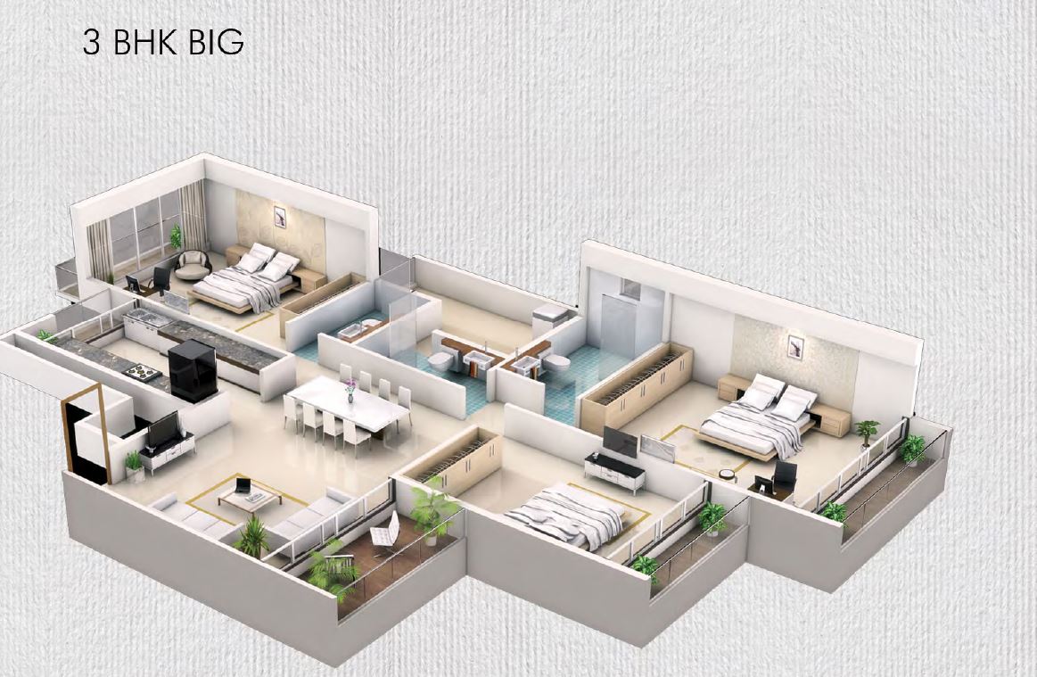 Alvario 3BHK Big Isometric Plan