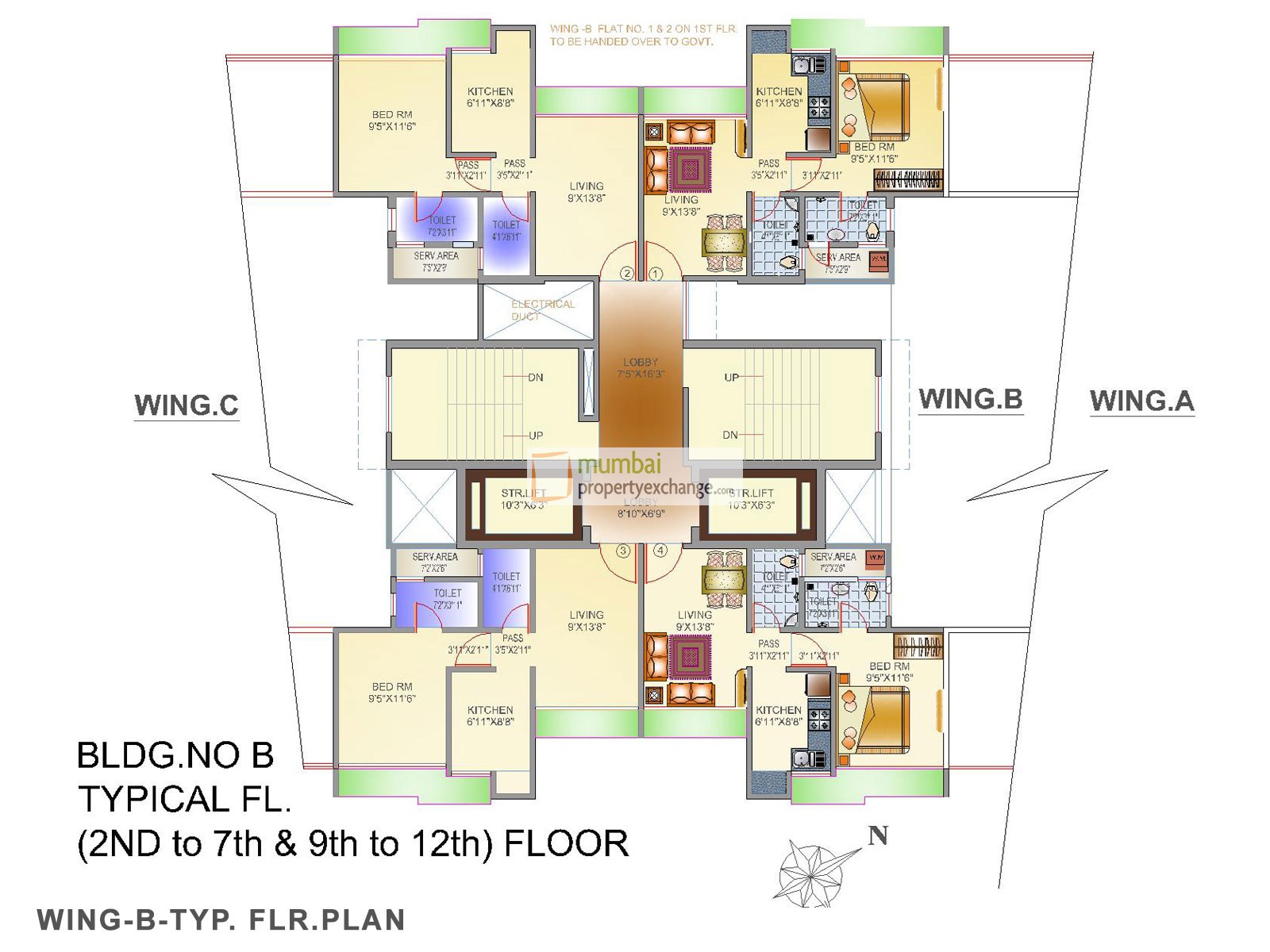 Wing B Floor plan