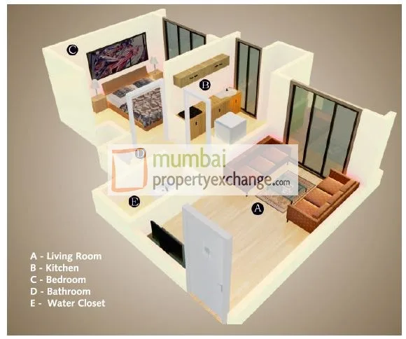 1 BHK Floor Plan