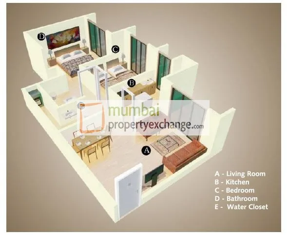 2 BHK Floor Plan