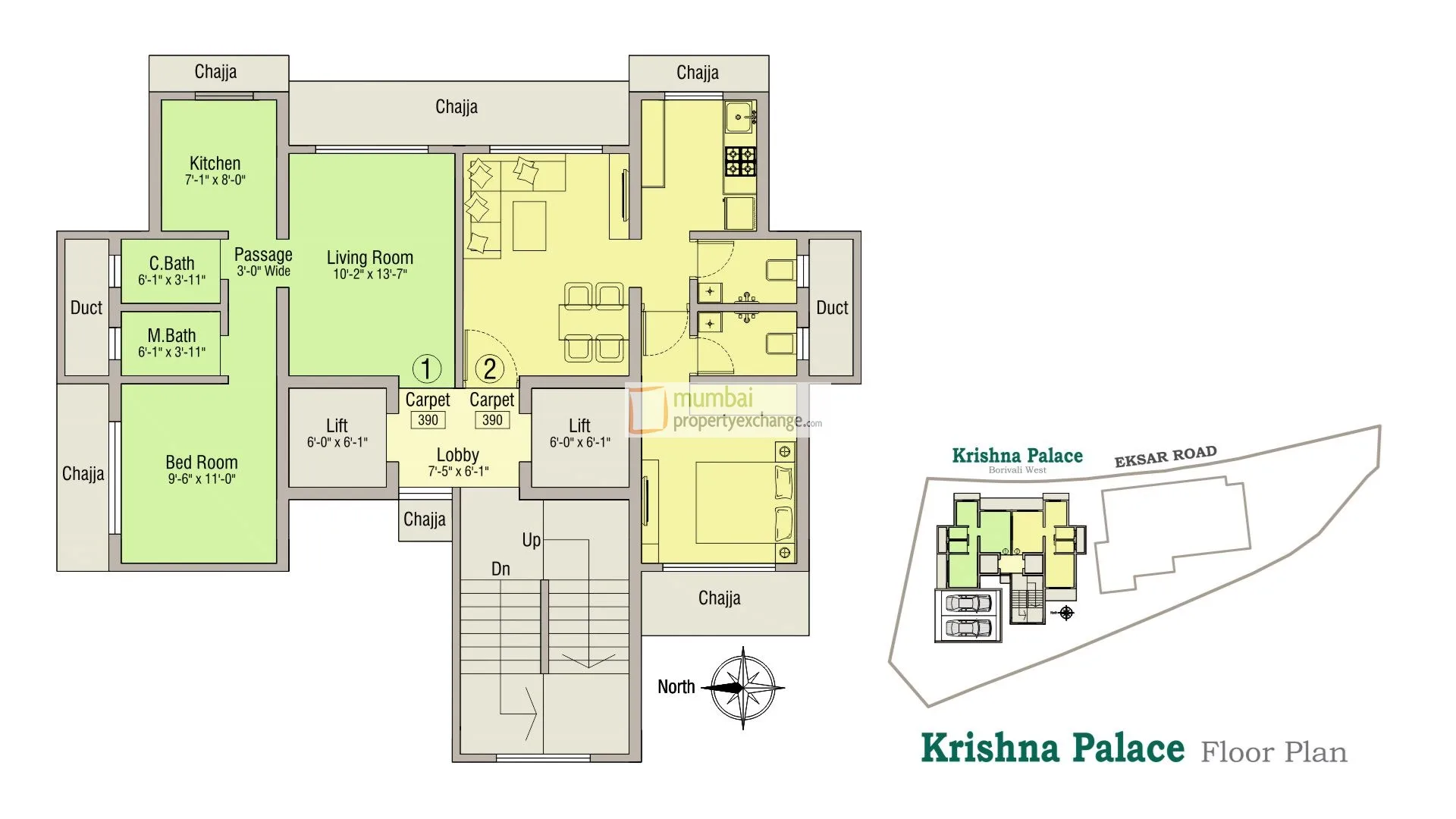 1 BHK Floor Plan