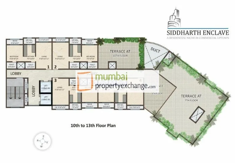 Floor Plan 10th to 13th Flr