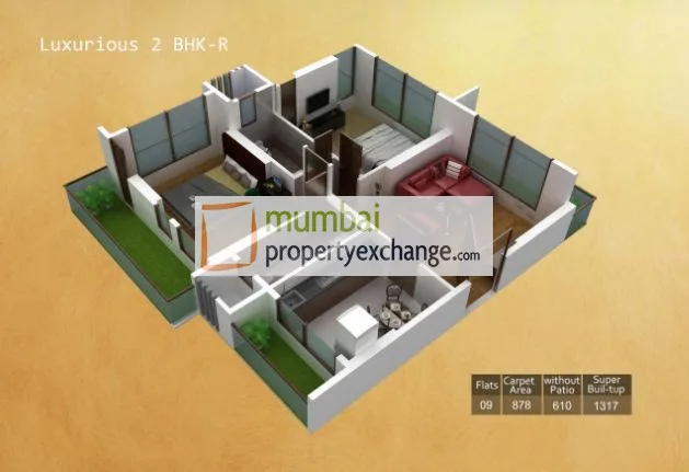 2 BHK Floor plan