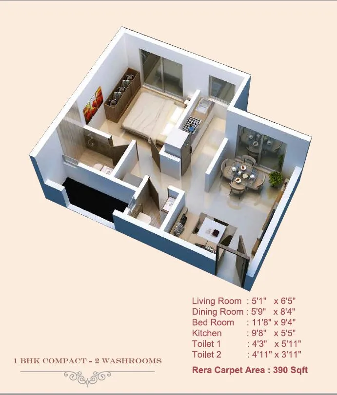 Avant Heritage 1BHK Compact
