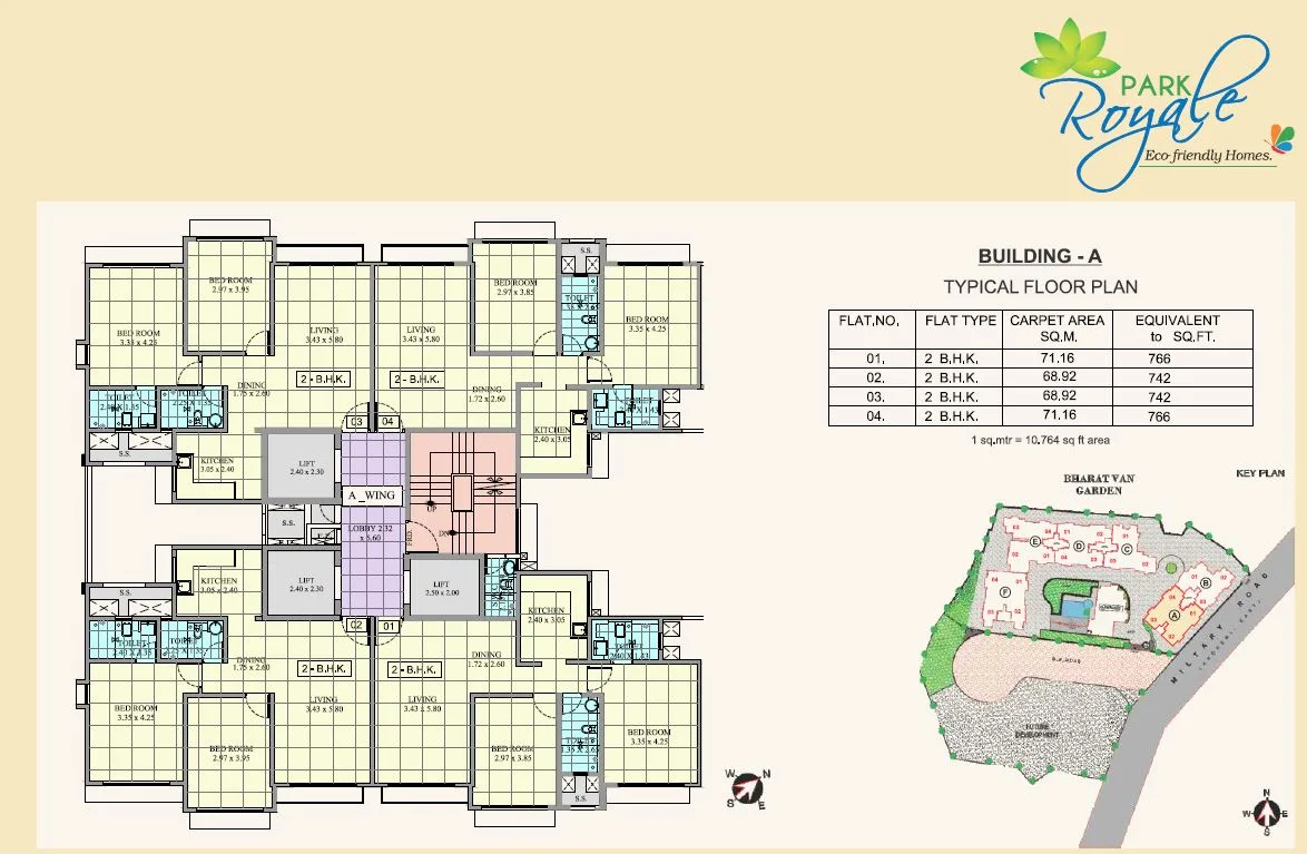 Prak Royale Typical floor Plan Wing A