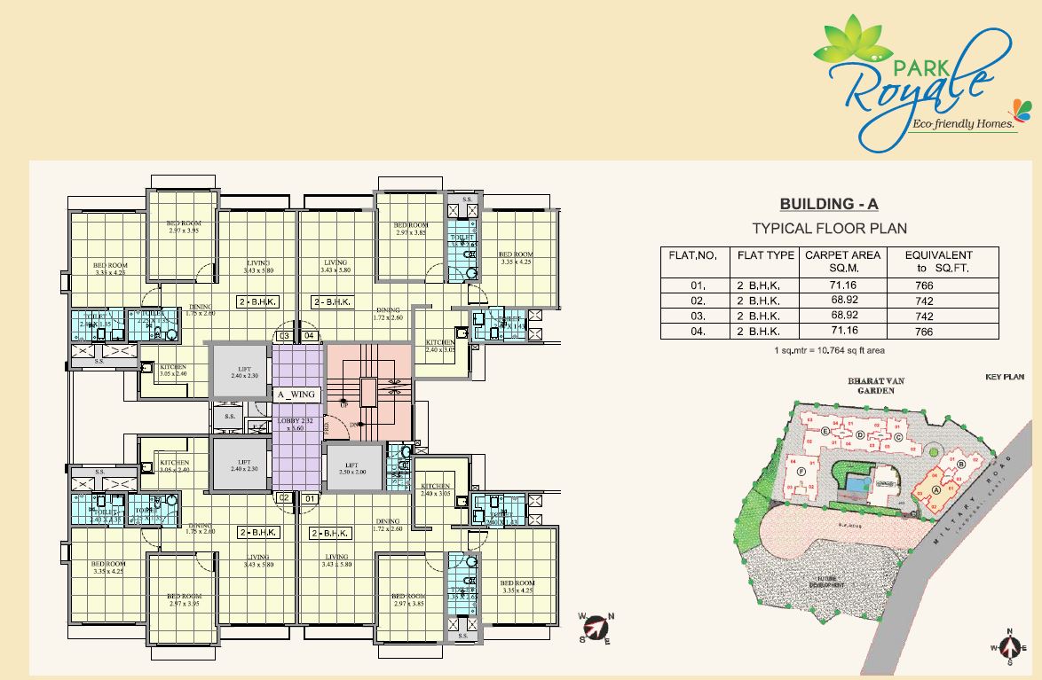 Prak Royale Typical floor Plan Wing A