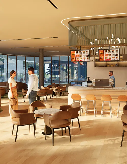 Cafeteria (developer visual, illustrative unless marked actual)