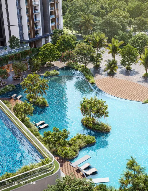 Half Olympic-Length Swimming Pool (developer visual, illustrative unless marked actual)